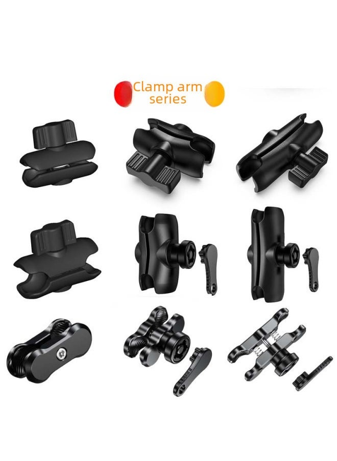 Generic Sports Camera Adapter Ball Head 25mm Mobile Phone Bracket Pipe Clamp Fixed Base One Inch Double Ball Head Bar Accessories-Color:R27-A Fork Base Ball Head 25mm  - Image 4