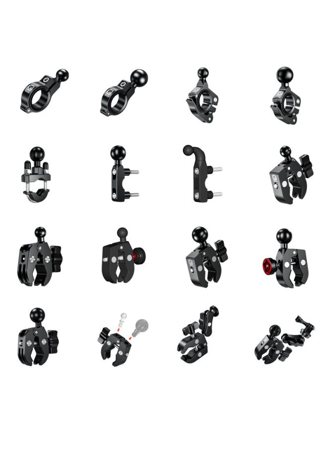 Generic Sports Camera Adapter Ball Head 25mm Mobile Phone Bracket Pipe Clamp Fixed Base One Inch Double Ball Head Bar Accessories-Color:R27-A Fork Base Ball Head 25mm  - Image 3