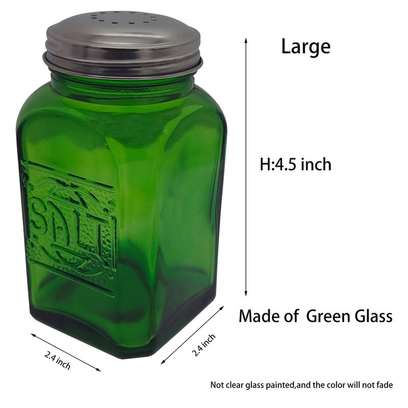 Kerixi Vintage Salt and Pepper Shakers (Green, Large) - Image 2