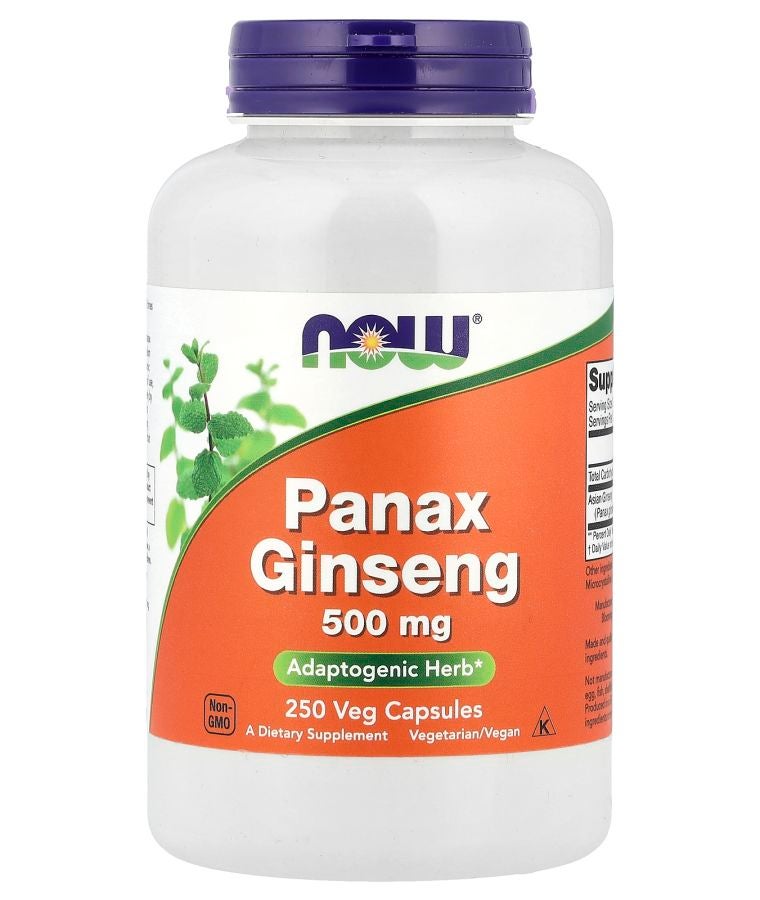now Panax Ginseng 500 mg 250 Veg Capsules