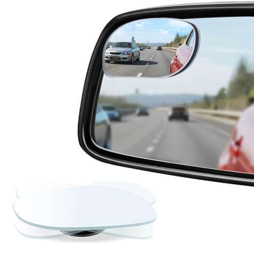 LivTee Blind Spot Mirrors HD Glass Frameless Convex Rear View Mirrors Wide Angle Adjustable Stick for Side Mirror Automotive Exterior Accessories for Car SUV Trucks Pack of 2 - Image 1