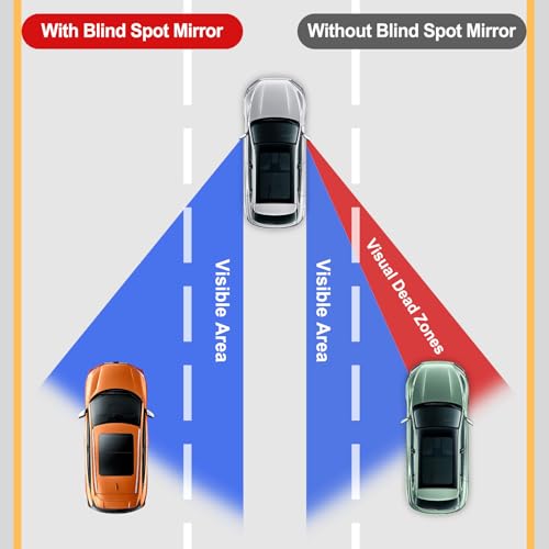 LivTee Blind Spot Mirrors HD Glass Frameless Convex Rear View Mirrors Wide Angle Adjustable Stick for Side Mirror Automotive Exterior Accessories for Car SUV Trucks Pack of 2 - Image 3