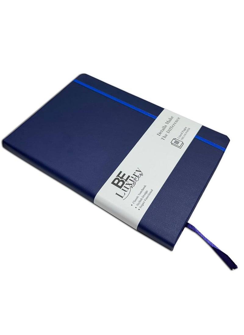 Borg El Arab - Leather Notebook A5 Cream Paper Soft Leather Dark Blue - Image 1