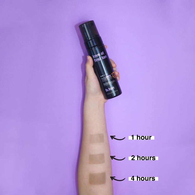 b tan b.tan Violet Self Tanner Kit | Fall In Love at First Tan Bundle - Dark Tanning Mousse w Mitt Applicator, 1 Hour Express Foam, Best Bronzing Glow, No Orange Tones or Fake Tan Smell, Vegan, 6.7 Fl Oz - Image 5