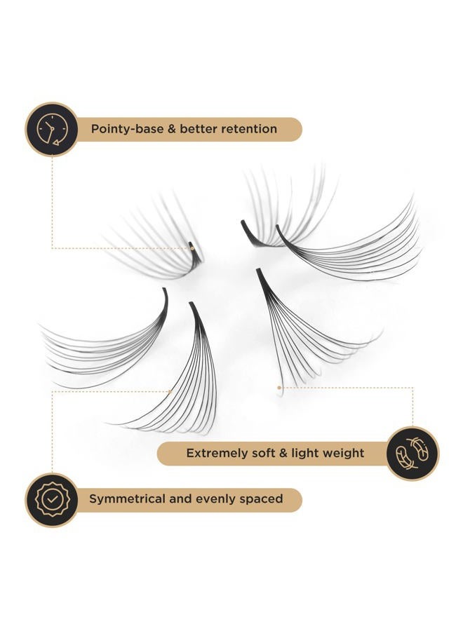 LASHVIEW 1000 Premade Volume Eyelash Extensions Mixed Tray 10D D Curl Premade Lash Fans Pointed Handmade Thin Base (10D-0.07D,9-16mm) - Image 3