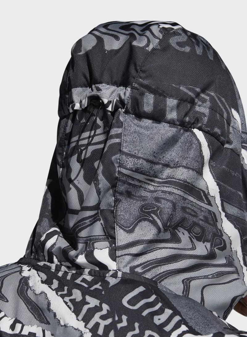 adidas جاكيت بياقة هودي مقاوم للماء