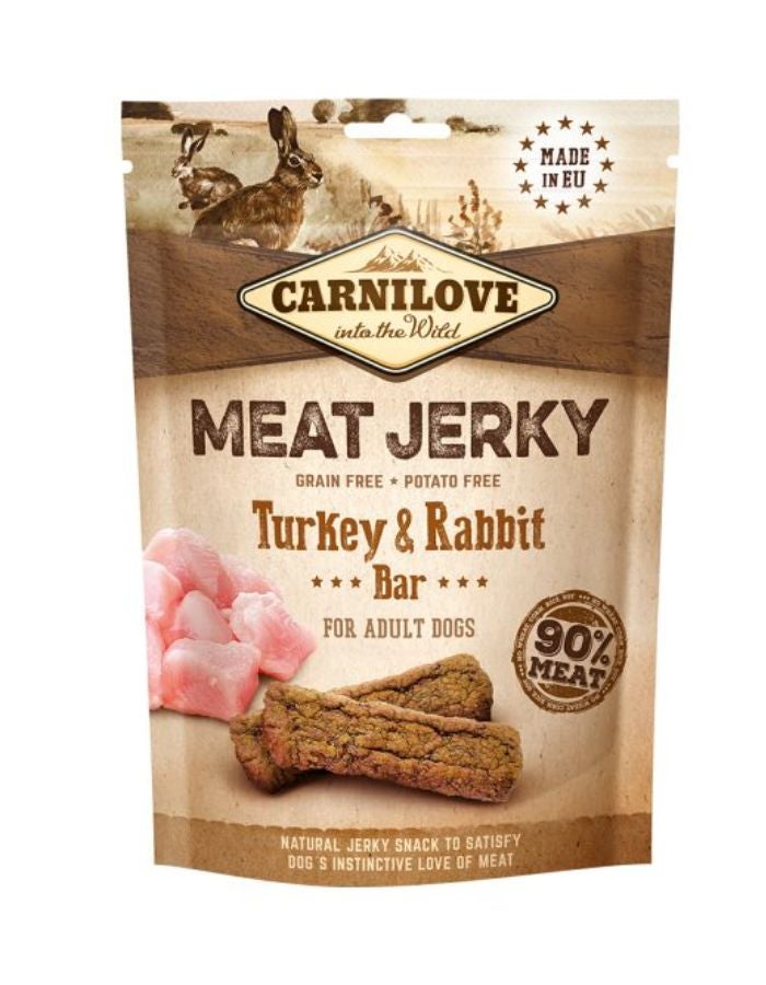 Carnilove Jerky Snack Turkey & Rabbit Bar 100g – High Protein Dried Dog Treat