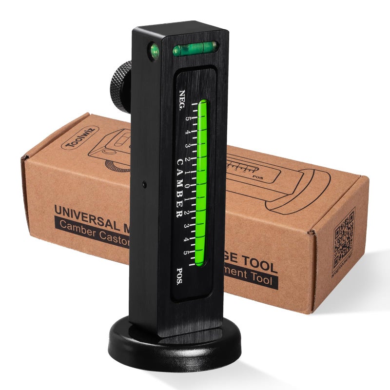 Toolwiz Magnetic Gauge Tool Camber Gauge Universal Adjustable Wheel Alignment Tool Camber Castor Strut Alignment Pillar for Car Truck RV Tire Repair Automotive Black