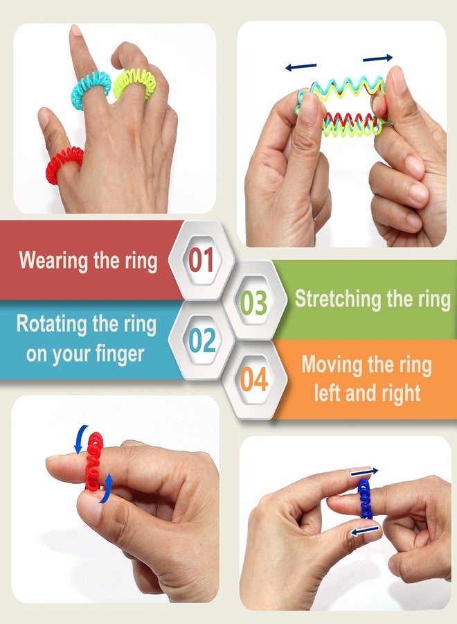 Flyaway Sensory Rings for Kids Adults 20 Pack, Stretchy Coil Fidget Rings for Kids Stress Relief, Sensory Toys for Autism Anxiety ADHD, Bulk Finger Massage Stress Toys for Student Classroom - Image 2