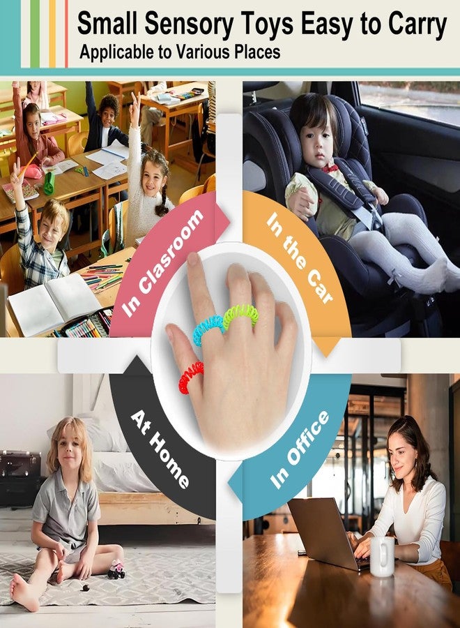 Flyaway Sensory Rings for Kids Adults 20 Pack, Stretchy Coil Fidget Rings for Kids Stress Relief, Sensory Toys for Autism Anxiety ADHD, Bulk Finger Massage Stress Toys for Student Classroom - Image 3