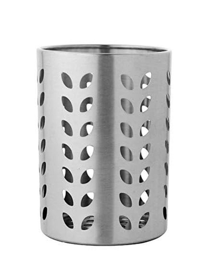 Mohini Spoon Stand for Dining Table Fancy Stainless Steel Cutlery Holder, Silver - Image 1