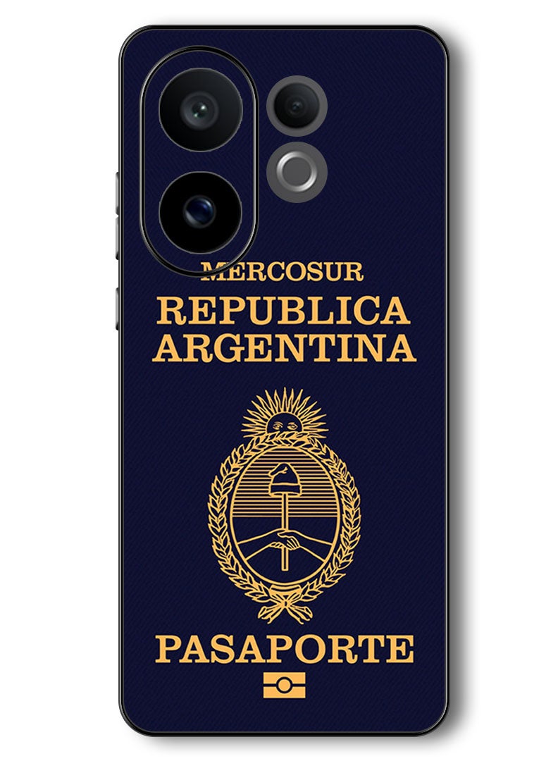 Theodor Case Compatible with Vivo V60 6.77 Inch Protection Shockproof Bumper Cover Argentina Passport - Image 1