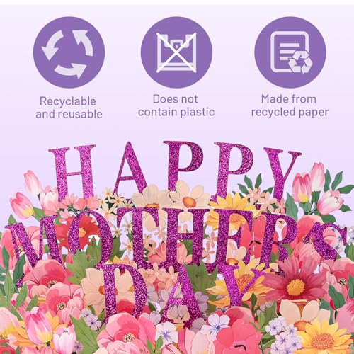 Yeomant 3D Mothers Day Card, Happy Mother's Day Pop Up Cards, Mother's Day Card with Envelope And Message Note, Recycled and Eco-Friendly - Image 4