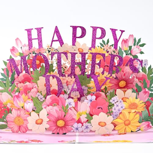 Yeomant 3D Mothers Day Card, Happy Mother's Day Pop Up Cards, Mother's Day Card with Envelope And Message Note, Recycled and Eco-Friendly - Image 1