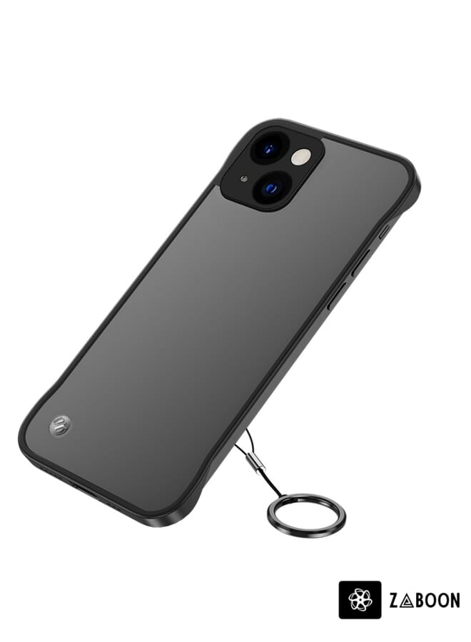 Zaboon Protective Case Cover For iPhone 14 Metal Lens Frosted Finger Ring Strap - Image 1