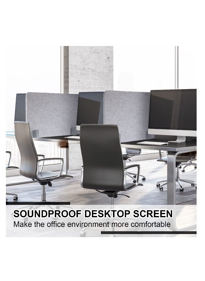 Generic - 2 Pcs Desk Privacy Panel of Acoustic Freestanding, Desk Divider Desk Partition Noise Reducing Mounted Sound Proof Dividers, Lightweight with Support Feet for Classroom Room Table (Silver Gray) - Image 1