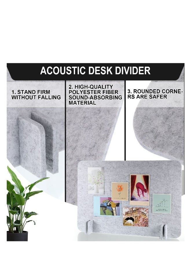 Generic - 2 Pcs Desk Privacy Panel of Acoustic Freestanding, Desk Divider Desk Partition Noise Reducing Mounted Sound Proof Dividers, Lightweight with Support Feet for Classroom Room Table (Silver Gray) - Image 1
