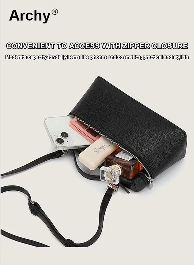 Archy Women's Mini PU Leather Lunch Box Handbag - Trendy Box-Shaped Crossbody | Adjustable Strap, Solid Colors, Stylish & Practical | Perfect for Daily & Outings  - Image 4