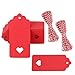 G2PLUS Red Gift Tags 100PCS Hollow Heart Gift Tags Wedding Favors Tag Present Name Labels 37x18in Blank Paper Present Tag with String for Mothers Day Wedding Birthday Christmas Party Favors - Image 1