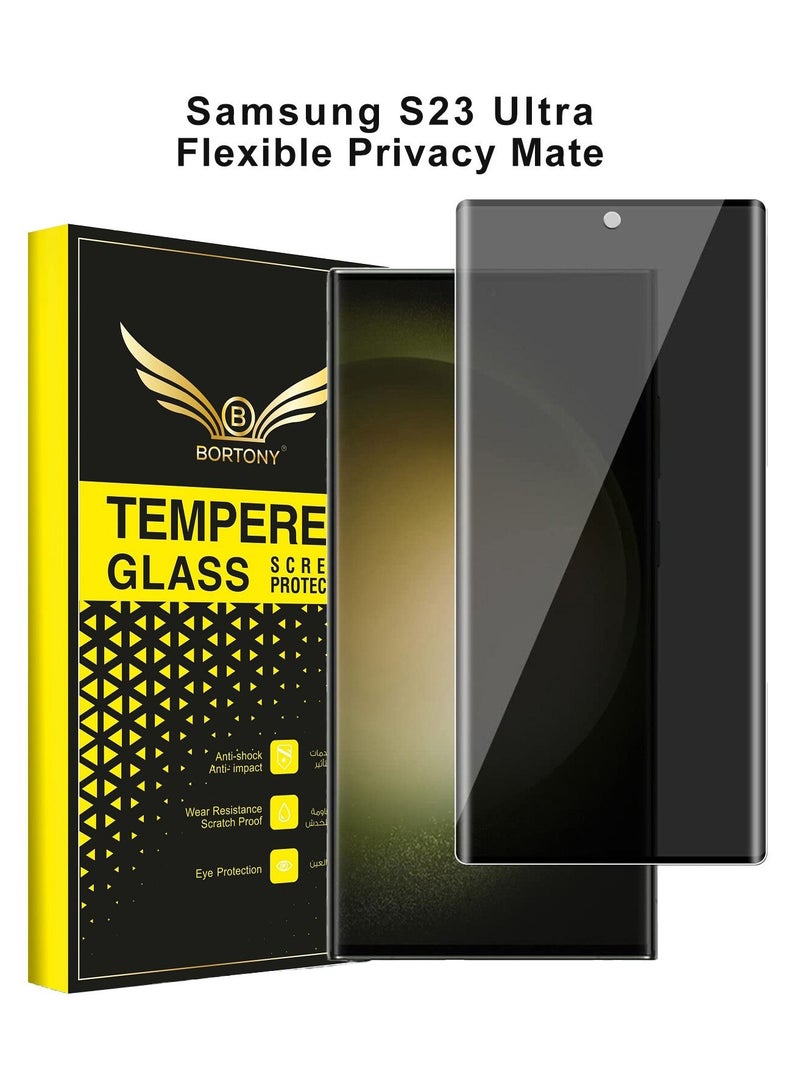 BORTONY S23 Ultra Screen Protector Flexible Privacy Mate Anti Spy 9H Hardness Full Mate Cover Anti Fingerprint For Samsung Galaxy S23 Ultra - Image 1