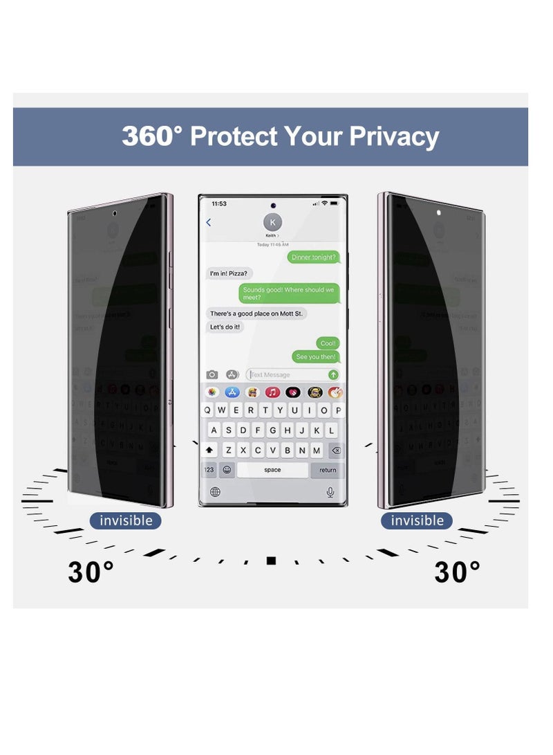 BORTONY S23 Ultra Screen Protector Flexible Privacy Mate Anti Spy 9H Hardness Full Mate Cover Anti Fingerprint For Samsung Galaxy S23 Ultra - Image 3