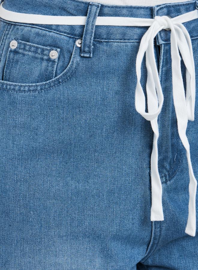 Styli High Rise Cut and Sew Panel Jeans - Image 3