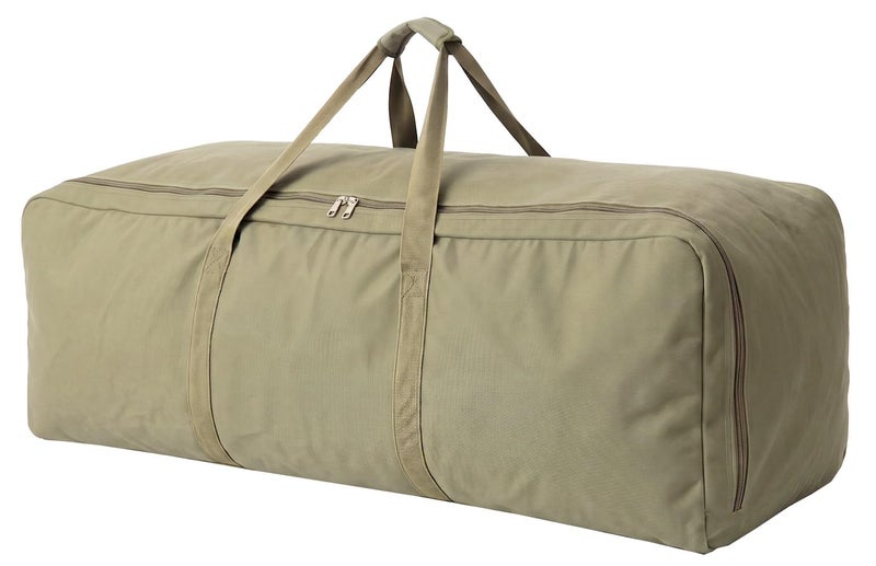 DoYiKe Extra Large Canvas Travel Duffle Bag Heavy Duty Sports Travel Military Camping Tent Storage Army green - Image 2