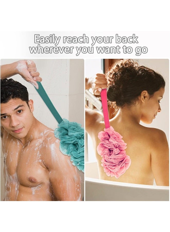 Evmliy 2Pack Back Scrubber for Shower, Loofah Sponge Brush Exfoliating Body, Long Handle Scrub Brush for Shower with Loofah on a Stick for Back Use, Bathing Accessories Body Brushes (2Pack) - Image 2
