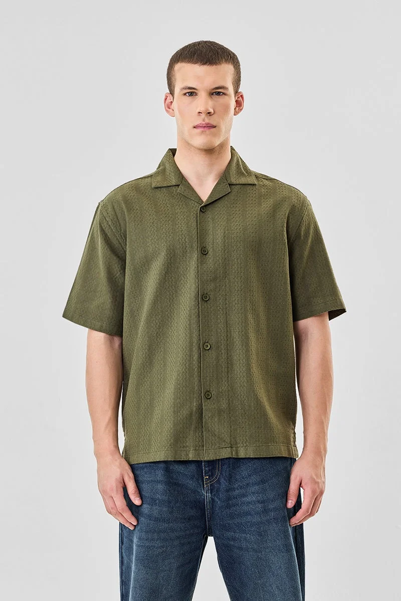 سنيتش قميص قطني % بقصة صندوقية ونقش