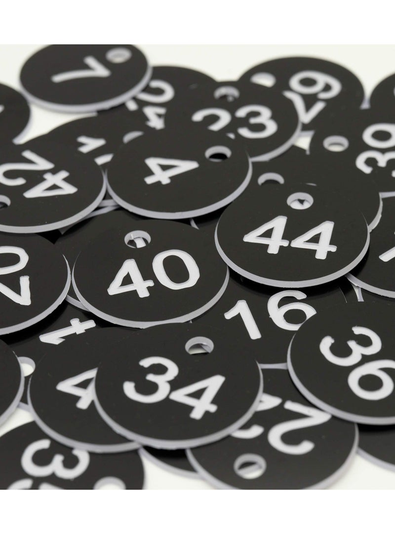 Generic Plastic ID Number Tags, Engraved Tags Key Tags Without Key Rings for Locker Dorm Hotel Bar Restaurant Club Restaurant Table Numbers (1-50, Black)  - Image 5