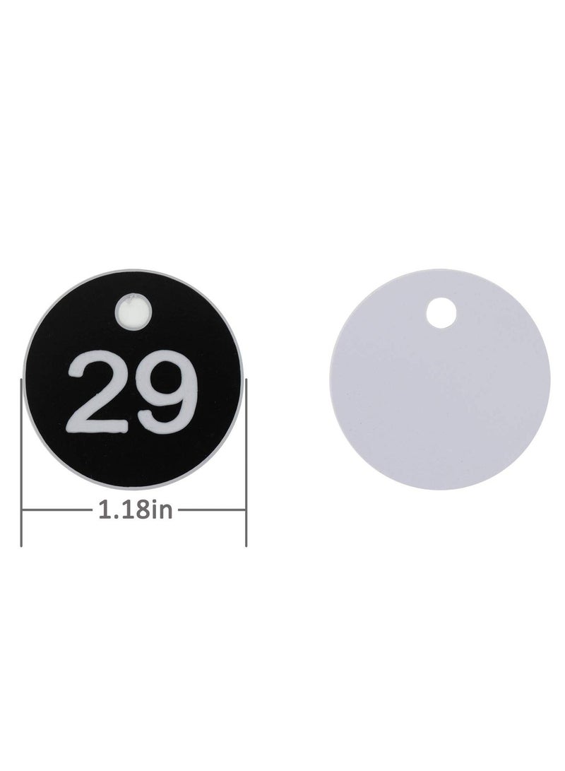 Generic Plastic ID Number Tags, Engraved Tags Key Tags Without Key Rings for Locker Dorm Hotel Bar Restaurant Club Restaurant Table Numbers (1-50, Black)  - Image 2