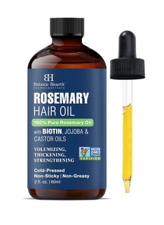 Botanic Hearth Botanic Hearth 100% Pure Rosemary Oil For Hair Growth Infused With Biotin | Hair strengthening Treatment | Nourishing & Volumizing | With Jojoba Oil & Castor Oil | Non GMO Verified | 2 fl oz  - Image 1