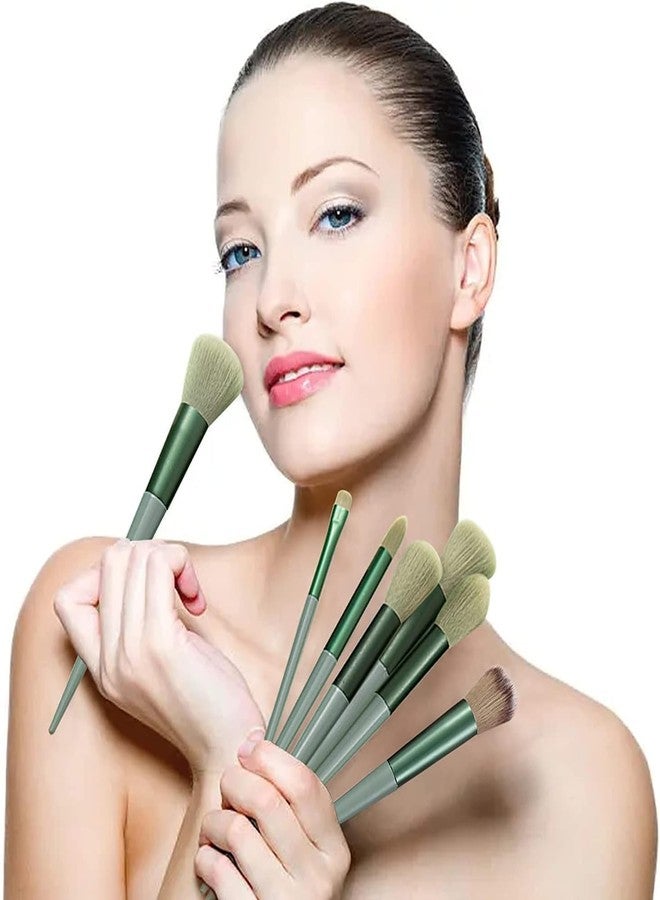 Prosopyare 13 Pcs Makeup Brush Set Makeup Brushes for Eyes and Face, Blending Brush for Foundation, Premium Synthetic Powder Concealers Makeup Brushes, Eye Shadows Brushes, Eyeliner Brushes Green - Image 5