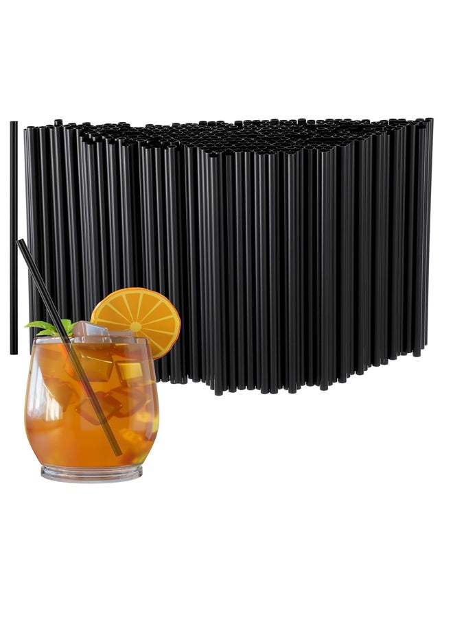 100pcs   Black Straws Plastic Black Disposable Straws Stir Straws for Cocktails Coffee Stir Straws for Juice Coffee Cocktail Cold Drinks - Image 1