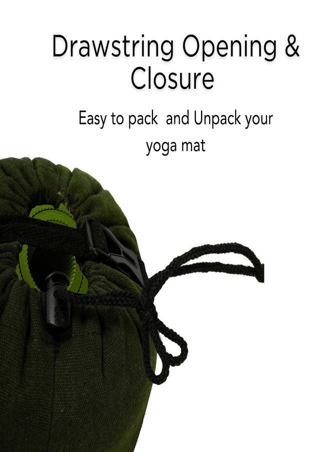 PANFIKH Dual Strap Yoga Mat Cover Bag for Thick Yoga Mat for Women, Yoga Mat Bag with Drawstring Opening and Zipper Pocket, Large Yoga Mat Carry Bags with Adjustable Straps - 32x10.5 cm (Olive Green) - Image 4