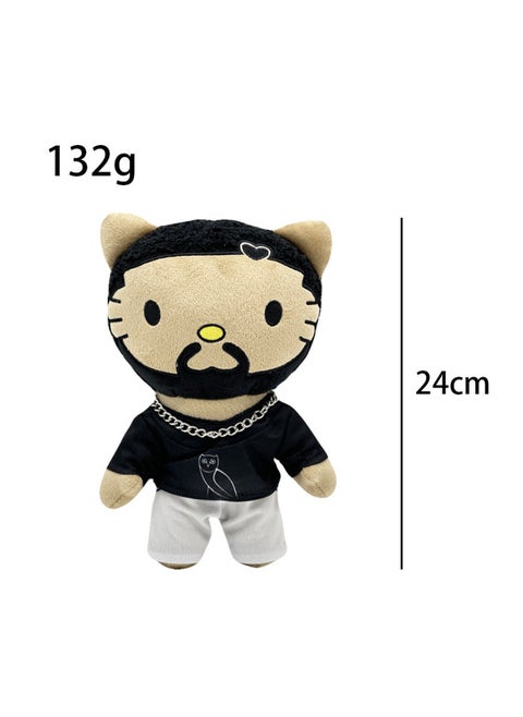 Travis Scott Plush Travis Scott Plush Toy Doll-Color:Black T And White Trousers Cat Uncle-Height:24cm