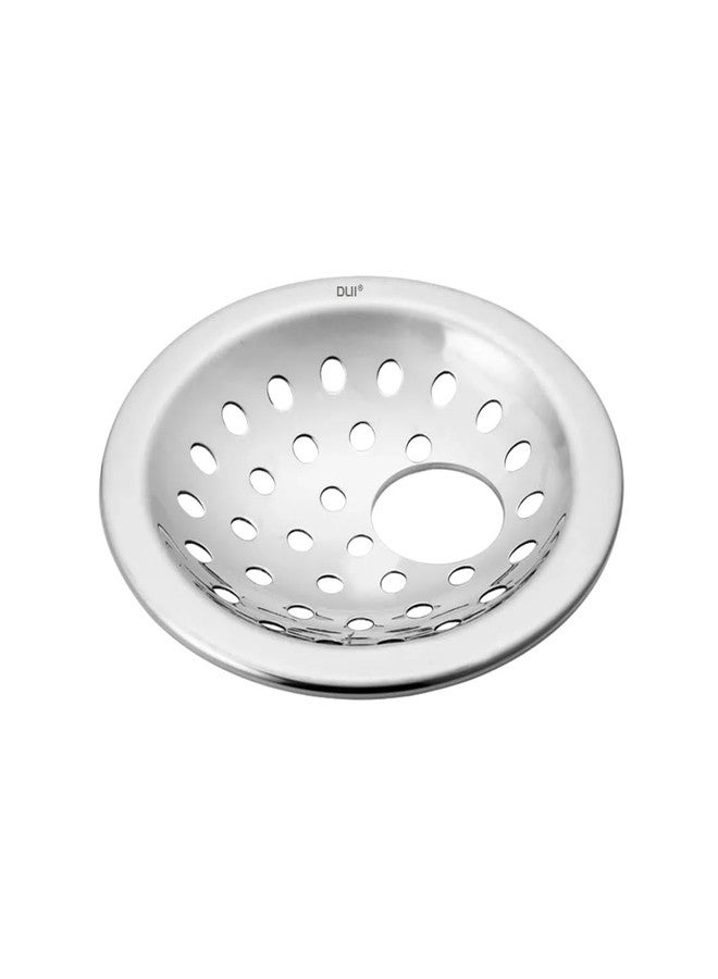 DLII® Classic Round Plain Jali 5x5 Inches for Bathroom Kitchen & Balcony | Stainless Steel Floor Drain Cover (with Hole) - Image 1