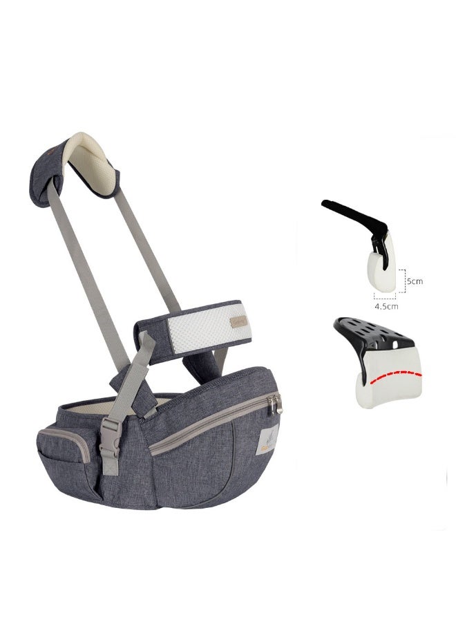 جابيسي Baby Hip Seat Carrier Baby Waist Stool,للأطفال الرضع الصغار,مع جيب الحزام القابل للتعديل التخزين الضخم الداخلي الناعم,مع مدد الخصر (رمادي داكن) - Image 1