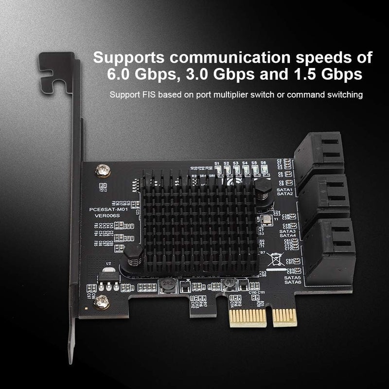 Pomya 6 Port PCI Express 2.0 SATA III 6Gbps RAID Controller Card, SATA 3.0 PCI Express Expansion Card Compatible for SATA6G 3G 1.5G HDD - Image 2