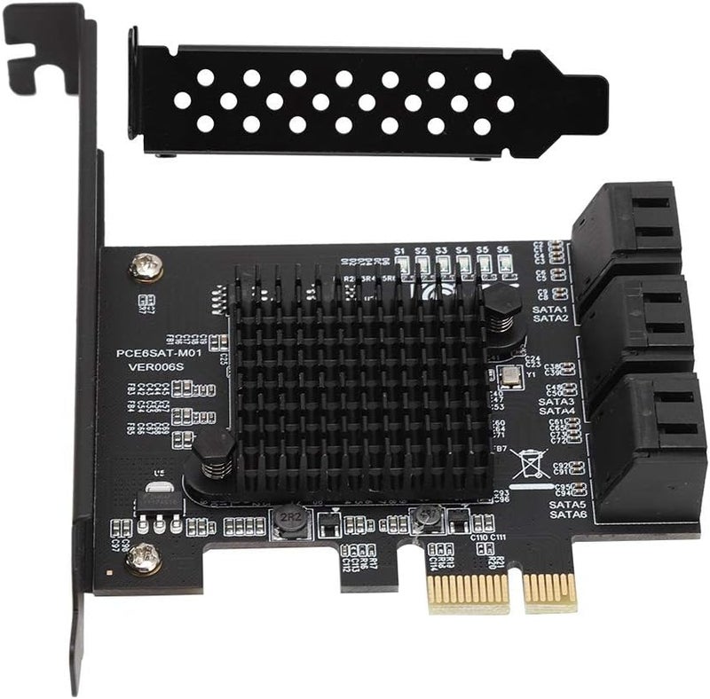 Pomya 6 Port PCI Express 2.0 SATA III 6Gbps RAID Controller Card, SATA 3.0 PCI Express Expansion Card Compatible for SATA6G 3G 1.5G HDD - Image 1