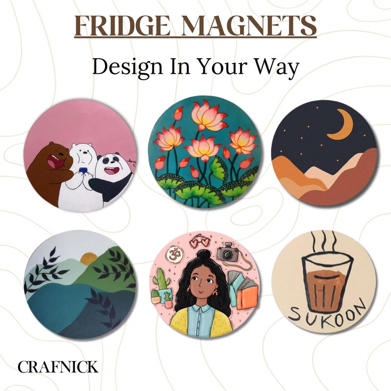 CRAFNICK CRAFNICK® Round MDF Cutouts for Fridge Magnet | Set of 10-3 Inch-2.5mm | MDF Boards for Art and Craft | Plain Blank Unfinished Round Cutouts for Painting, Craft, Decoration | Craft Supplies for DIY (10) - Image 4