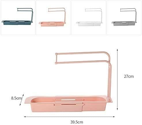 Orrda Adjustable Kitchen Drainer Sink Tray for Sponge Soap Holder Plastic Long Sink Shelf Expandable Kitchen Drying Basket Rack BrushSoap Drainer Rack 1 Psc_Multicolor - Image 2