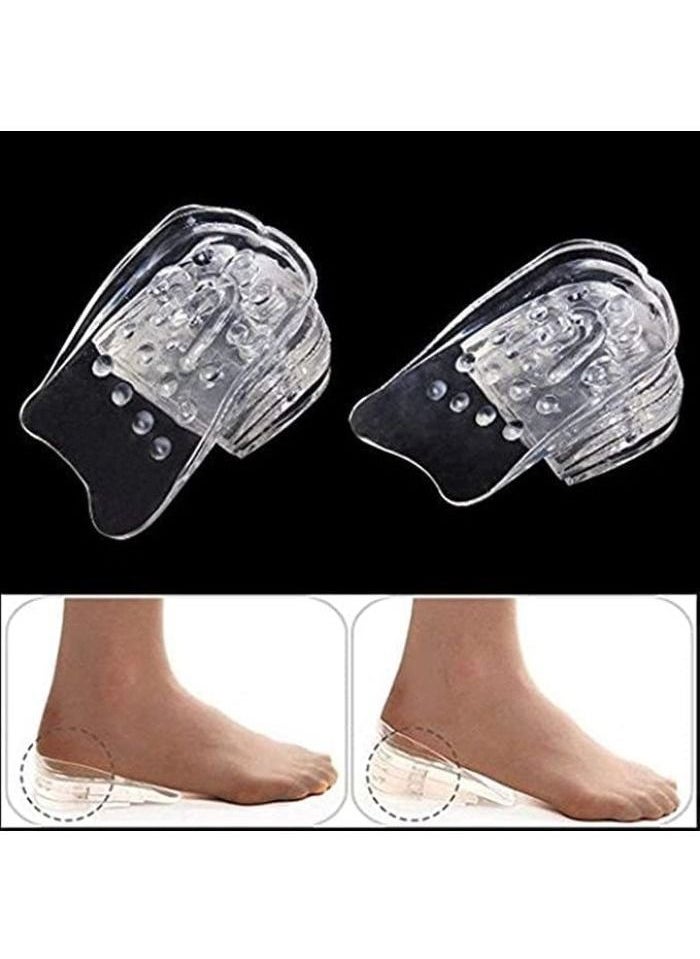 Height Increase Insole Up To 5 Layers Of Silicone Gel For Heel Insoles, 1 Pair