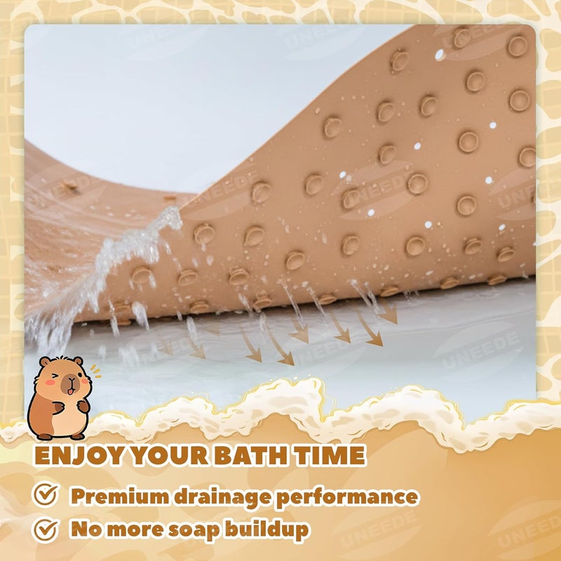 UNEEDE Kids Bathtub Mat Non Slip Shower Mat for Toddlers, Washable Anti Slip Tub Surface, Soft Rubber Mat for Bathtub Shower, Waterproof Bathtub Essentials for Children - Image 5