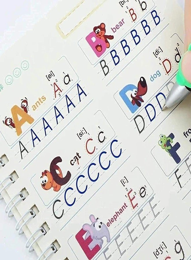 TARNI مجموعة تراني ماجيك للتدريب على الكتابة، تتضمن 4 كتب + 10 عبوات إعادة تعبئة + قلم واحد + كتاب تتبع بمقبض، مناسبة للأطفال في مرحلة ما قبل المدرسة، مع قلم، مجموعة كتب الخط السحري، أداة كتابة عملية قابلة لإعادة الاستخدام (10 عبوات إعادة تعبئة). - Image 4