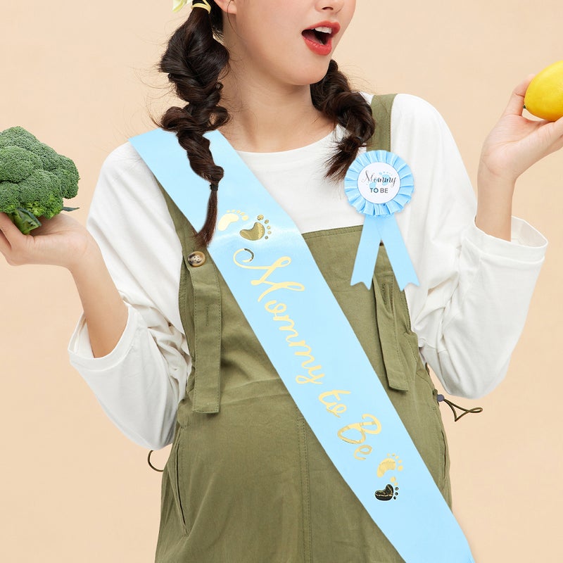 4 Sets Dad to Be Badge Pins Mom to Be Badges Mommy to Be Sash Baby Shower Decorations - Image 2