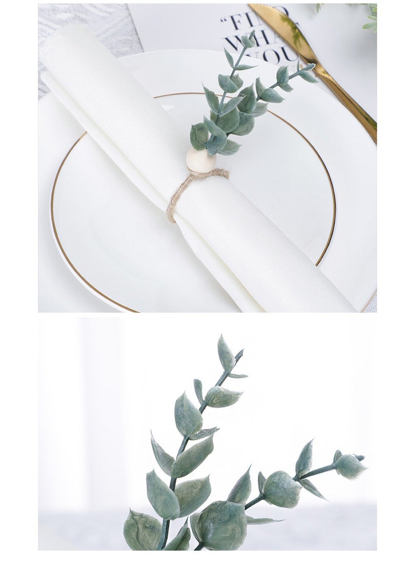 XIYU 6 Pack Napkin Rings, Eucalyptus Napkin Rings Wooden Napkin Rings Green Leaf Napkin Rings for Wedding Table Decor Birthday Party Decorations  - Image 4