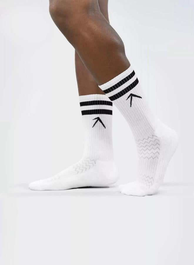 Wizard Pack of 3 - White Stripes Crew Cotton Socks - Image 4
