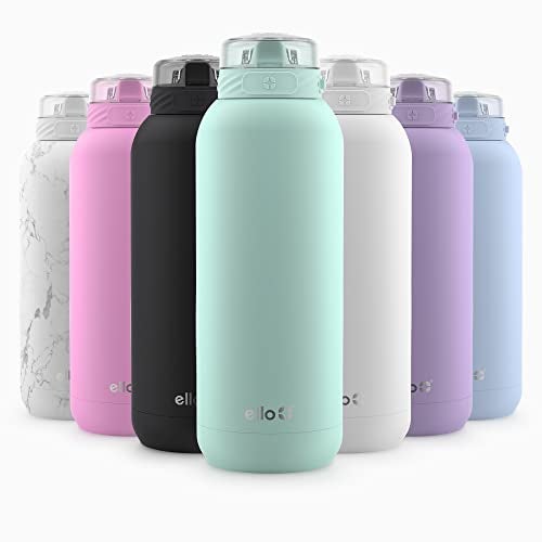 Ello Cooper 32oz Stainless Steel Water Bottle with Straw and Carry Handle Double Walled and Vacuum Insulated Metal Leak Proof Locking Lid with Soft Silicone Spout Reusable BPA Free Yucca