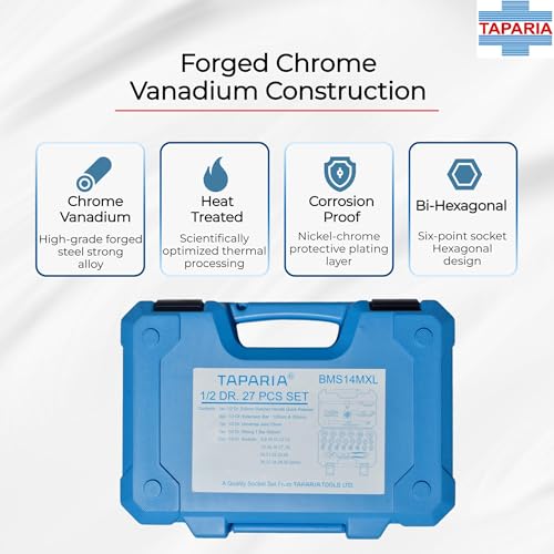 Taparia Socket Set - BMS-14 MXL – with 12.7mm(1/2) Square Drive - Image 3